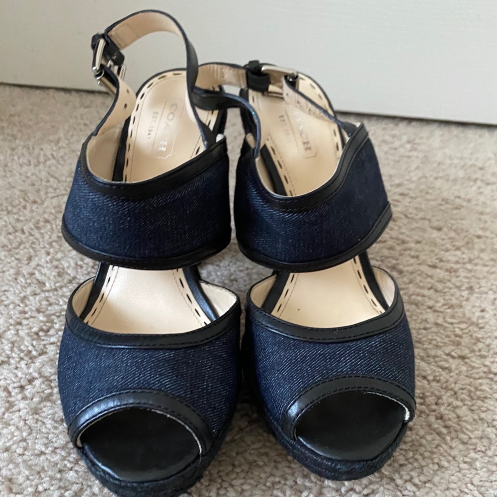 Denim Coach heels